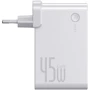 Зарядний пристрій Baseus Wall Charger Power Station GaN USB and USB-C 45W + Power Bank 1000mAh White (PPNLD-C02): Тип сетевое