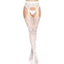 Сексуальные колготки в сетку с сердечками Leg Avenue OS White