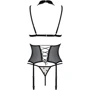 Корсет с открытой грудью Passion DOMINICA CORSET Вeige XXL/XXXL (стринги в наборе)