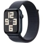 Apple Watch SE 2 2024 44mm GPS Midnight Aluminum Case with Ink Sport Loop (MXEP3QH/A) UA: Экран OLED LTPO (яркость до 1000 нит) с технологиями Retina / 368x448 пикселей / защитное стекло Ion-X повышенной прочности
