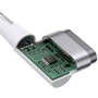 Кабель Baseus Cable USB-C to Laptop MacBook Zinc Magnetic L-shaped Port 60W 2m White (CATXC-W02): Длина 2 м