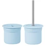 Чашка-контейнер MinikOiOi с силиконовой трубочкой Sip+Snack Mineral Blue / Powder Grey (101100109)