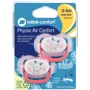 Пустушка Bebe Confort Physio Air силіконова, 2 шт, 0/6 міс рожева з жовтим (3104201910): Форма соски анатомическая