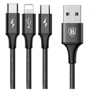 Кабель Baseus USB Cable to Lightning/microUSB/USB-C Rapid 1.2m Black (CAMLT-SU01): Тип USB Cable - Lightning/microUSB/USB-C