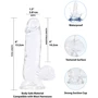 Прозрачный фаллоимитатор на присоске ADDICTION — Clear Dildo with Balls 6" + вибропуля
