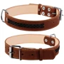 Нашийник Collar подвійний з вплетеною косою 2.5x38-50 см коричневий: Колір коричневый