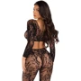 Комплект Leg Avenue Crop top & footless tights Black One Size