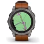 Смарт-часы Garmin Fenix 7 Pro Sapphire Solar Titanium with Chestnut Leather Band (010-02777-30): Фитнес-функции Шагомер, Умный будильник, Секундомер, Пульсометр, Пульсоксиметр, Подсчет калорий, Альтиметр, GPS-мод