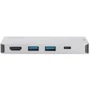 Адаптер Digitus Adapter USB-C to HDMI+2xUSB+USB-C+SD+TF Silver (DA-70867): Колір серый