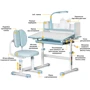 Комплект меблів ErgoKids стіл + стілець + полиця + лампа BD-24 Blue (арт. BD-24 BL): Вік дитини от 4-х лет