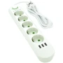 Мережевий фільтр Voltronic Power F05U White 5 розеток 3xUSB 1.5м (F05U-WHITE): Кількість розеток, шт 5