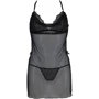 Сорочка Passion DELIENA CHEMISE Black XXL/XXXL (стринги в наборе)