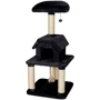 Когтеточка с домиком Flamingo Scratch Tree для котов 56х56х128 см черная (44261)