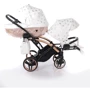 Универсальная коляска для двойни 2 в 1 Junama Glow Duo Slim 01, белый с бронзовым (J-G-DUOs-01): Материал колес полиуретан