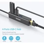Адаптер Choetech Adapter 4-in-1 USB-C to 3xUSB3.0+RJ45 Black (HUB-U02-BK): Додаткові роз'єми Ethernet, USB 3.0