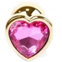 Анальная пробка с кристаллом BOSS of TOYS Boss Series - Jewellery Gold Heart PLUG Pink S, BS6400035