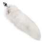 Металлическая анальная пробка с хвостом из натурального меха Art of Sex size M White fox