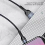 Кабель Usams USB Cable to Lightning Dual Right-Angle Cable With Colorful Light 1.2m Black (US-SJ455): Длина 1.2 м