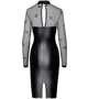 Платье Noir Handmade F310 Sublime wetlook and flocked mesh midi dress Вlack, 3XL