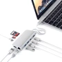 Адаптер Satechi Adapter USB-C to USB-C+3xUSB3.0+micro SD+SD+RJ45+HDMI+Mini DisplayPort Silver (ST-TCMM8PAS): Додаткові роз'єми mini DisplayPort, HDMI, SD+TF Card, Ethernet, USB OTG, USB-C