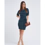 Платье ISSA PLUS 11293 52-54 темно-зеленое повседневное до середины бедра