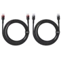 Кабель Baseus Cable USB-C to USB-C Cafule (2pcs) 100W 2m Gray/Red (P10318306003-01): Тип USB-C - USB-C