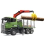 Автомодель Bruder Лесовоз Scania с краном и брёвнами (03524)