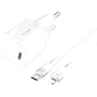 Зарядное устройство Proove Wall Charger USB-C Silicone 20W White with Lightning Cable (WCSP20020102)