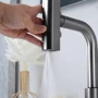 Смеситель для раковины Lefton Two-Handle Widespread Waterfall & Pull-Out Bathroom Faucet with Temperature Display-BFWS2401 Grey: Длина излива, см 19