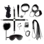 Набор Art of Sex - Spikes BDSM Set Leather, 10 предметов, натуральная кожа, черный