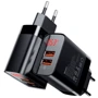 Зарядное устройство Baseus USB Wall Charger 2xUSB Mirror Lake Display Quick Charge 18W Black (CCJMHA-A01): Кабель в комплекте отсутствует