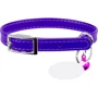 Ошейник Waudog Glamour с QR паспортом для котов кожаный фиолетовый 9 мм (32489)