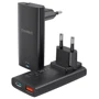 Зарядное устройство Choetech Wall Charger USB-C+USB GaN 65W Black (PD6011-EU-BK)