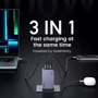 Зарядное устройство Ugreen Wall Charger 2xUSB-C+USB X757 GaN 100W Nexode Pro Gray (25874): Кабель в комплекте отсутствует