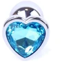 Анальная пробка с кристаллом BOSS of TOYS Boss Series - Jewellery Silver Heart PLUG Light Bluer S, BS6400049