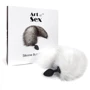 Силиконовая анальная пробка с хвостом из натурального меха Art of Sex size M White fox