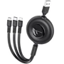 Кабель Borofone USB Cable to Micro USB/Lightning/Type-C 1m Black (BX74): Тип USB-C - microUSB