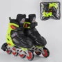 Роликовые коньки Best Roller (30-33) PVC колёса, свет на переднем колесе, в сумке Black/Light green (98861): Цвет зеленый