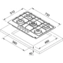 Варочная поверхность Franke FHSM 755 4G DC XS C 106.0554.394: Размеры для встраивания 550х480 мм