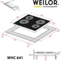 Варочная поверхность электрическая Weilor WHC 641 BLACK: Размеры для встраивания 5.2 x 56 х 49 см