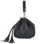 Женская сумка бакет-бэг Laskara черная (LK10195-black): Застежка Механическая