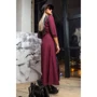 Платье FLFashion Френсис УПФ 3003 48 бордовое повседневное удлиненное миди: Состав Полиэстер, Лен