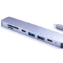 Адаптер Zamax Adapter USB-C to 2xUSB-C+2xUSB+SD+HDMI Silver: Интерфейс подключения USB-C