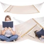 Гамак Springos 200 x 140 см HM058 подвесной с деревянными перекладинами XXL