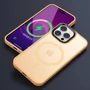 Чехол для iPhone Mobile Case TPU+PC Metal Buttons with MagSafe Colorful Gold for iPhone 16: Цвет золотой