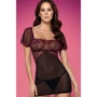 Коротенькая эротическая сорочка с кружевом Obsessive Sedusia, S/M (UA70945)