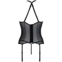 Корсет с пажами Passion SATARA CORSET Вlack XXL/XXXL (стринги в наборе)