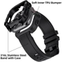 Аксессуар для Watch Rubber TPU Strap with Stainless Stell Case Black (FLS181108) for Apple Watch 44/45/49mm Ultra: Совместимость Apple Watch 49mm, Apple Watch 45mm, Apple Watch 44mm