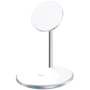 Зарядное устройство WIWU Wireless Charger Station MagSafe 2in1 15W Wi-W019 White for iPhone 16 I 15 I 14 I 13 I 12 series, Apple AirPods