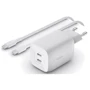 Зарядное устройство Belkin Wall Charger 2xUSB-C Home Charger GAN 65W White with USB-C Cable 2m (WCH013VF2MWH-B6): Кабель в комплекте USB-C